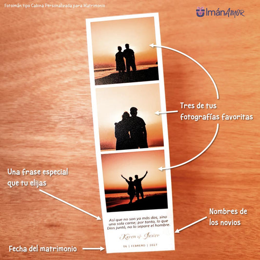 Fotoimán tipo Cabina Personalizada para Matrimonio